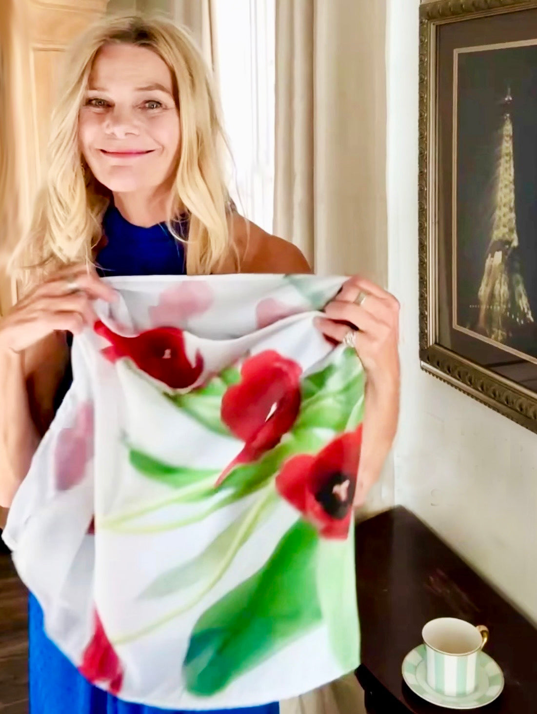 Red Tulips Scarf  - Shelly Lawler Collection