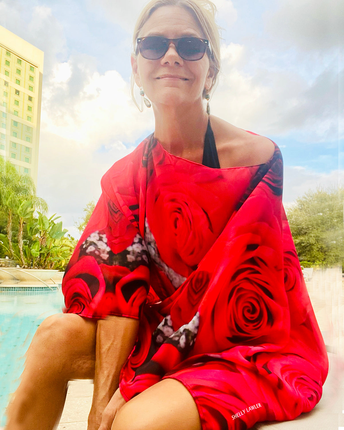 Roses Poncho - Shelly Lawler Collection